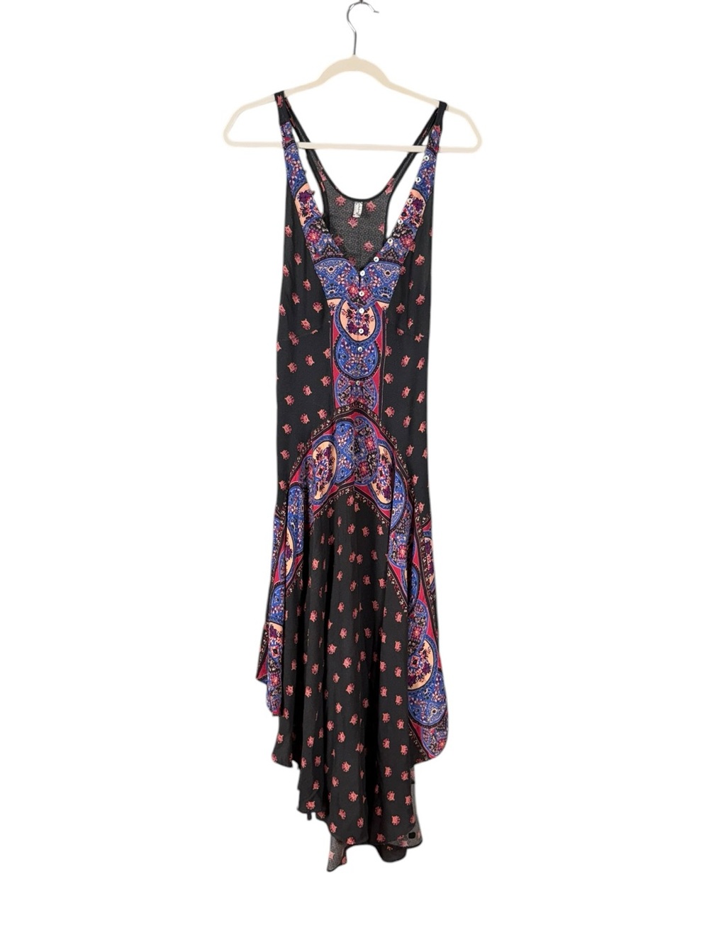 Free People Maxi Patchwork Slip Dress Small Hippie Coachella Indie Festival - Picture 2 of 6
